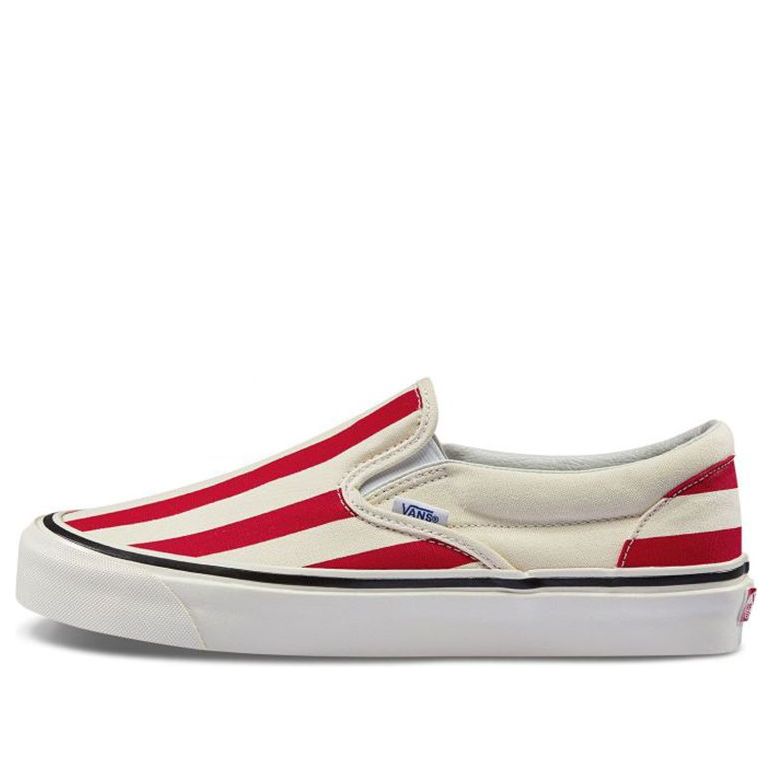 ヴァンズ バンズ クラシック スリッポン ファクトリー 赤 レッド 'ANAHEIM STRIPES' スニーカー 【 VANS SLIPON RED CLASSIC 98 DX FACTORY BIG OG WHITE VN0A3JEXVN2 】