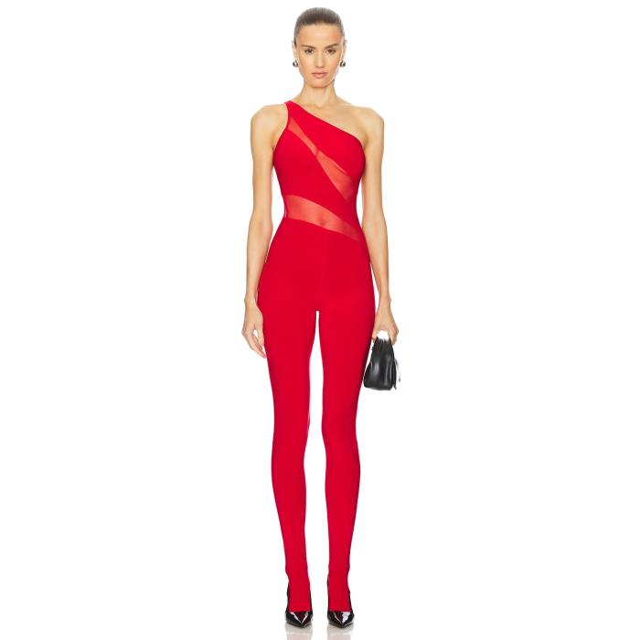 Norma Kamali 【 Snake Mesh Catsuit With Footsie Women 】 レディースファッション オールインワン サロペット レディース