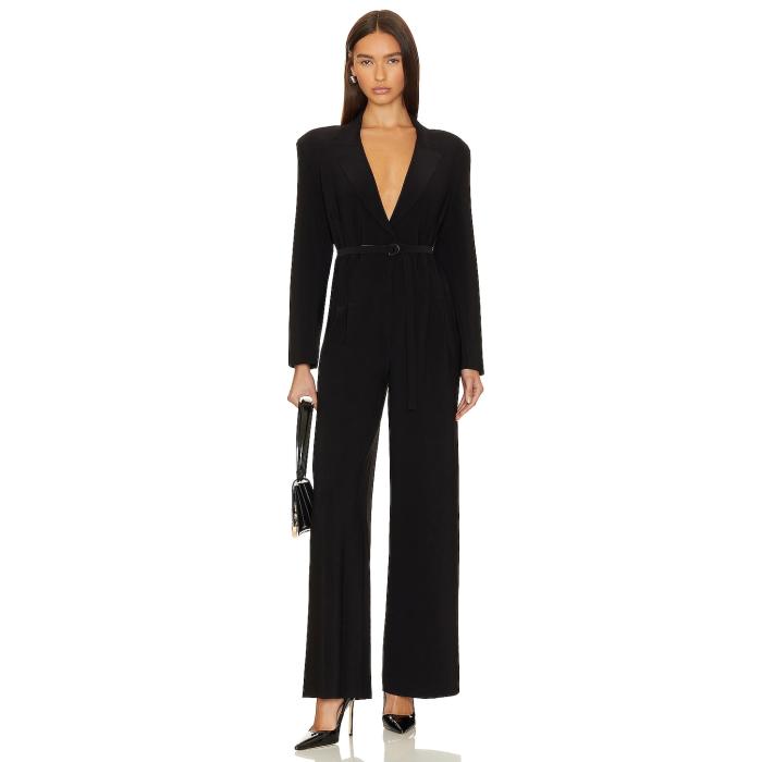 Norma Kamali 【 Single Breasted Straight Leg Jumpsuit Women 】 ジャンプスーツ レディースファッション オールインワン サロペット レディース
