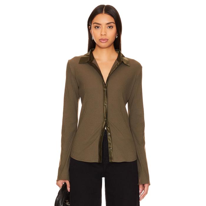 ラグアンドボーン Rag & Bone 【 The Ribbed Mix Media Button Down Women 】 ダウン レディースファッション トップス カーディガン ボレロ レディース