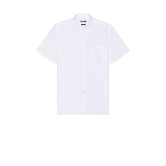 バブアー Barbour 【 Nelson Short Sleeve Summer Shirt Men White 】 Sleeve スリーブ Summer サマー メンズファッション トップス カジュアルシャツ メンズ 白色 ホワイト(4)