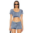 Knorts Knit Denim 【 Seamlined Crop Top Women 】 Crop クロップ レディースファッション トップス その他 レディース(4)
