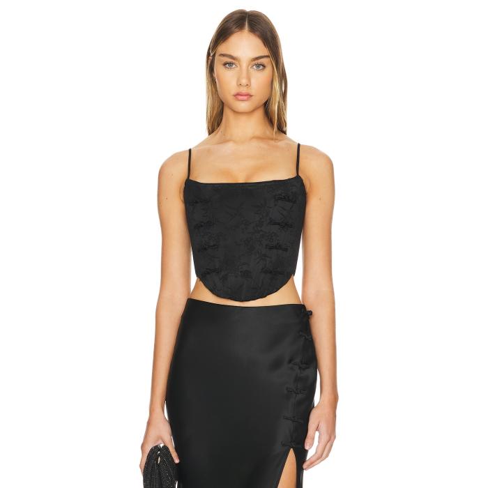 Sau Lee 【 Nadia Corset Top Women Black 】 レディースファッション トップス その他 レディース 黒色 ブラック
