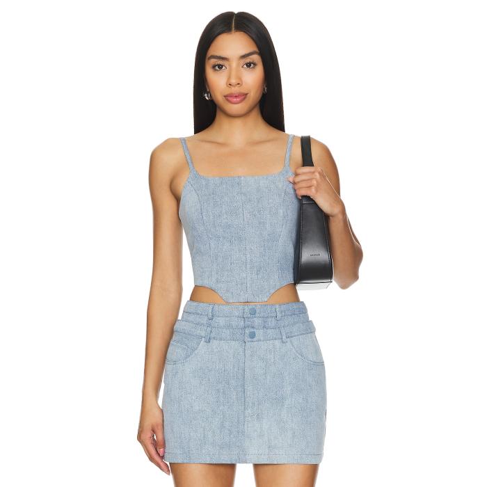 Nonchalant Label 【 Bea Crop Top Women Denim 】 Crop クロップ レディースファッション トップス タンクトップ レディース デニム