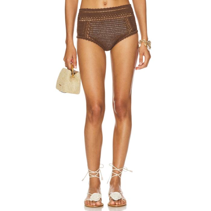 She Made Me 【 Essential High Waisted Bikini Bottom Women Chocolate 】 ハイ ズボン ボトムス レディースファッション 水着 レディース