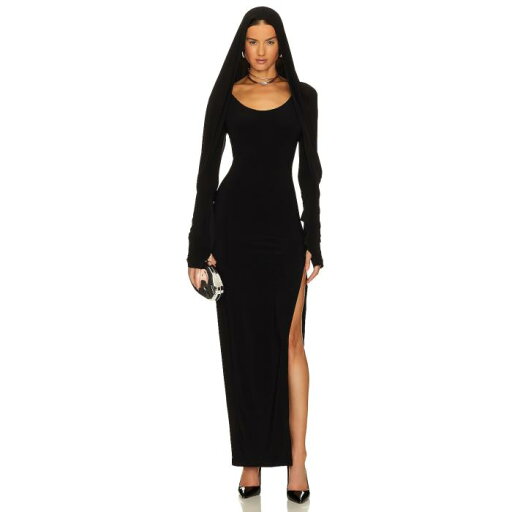 Norma Kamali 【 Hooded Open Back Long Sleeve Side Slit Gown Women 】 フード付 Sleeve スリーブ レディースファッション ドレス レディース Norma Kamali 【 Hooded Open Back Long Sleeve Side Slit Gown Women 】 フード付 Sleeve スリーブ レディースファッション ドレス レディース