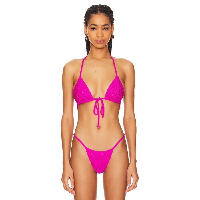グッドアメリカン Good American 【 Tie Front Tiny Ties Bikini Top Women 】 ネクタイ レディースファッション 水着 レディース