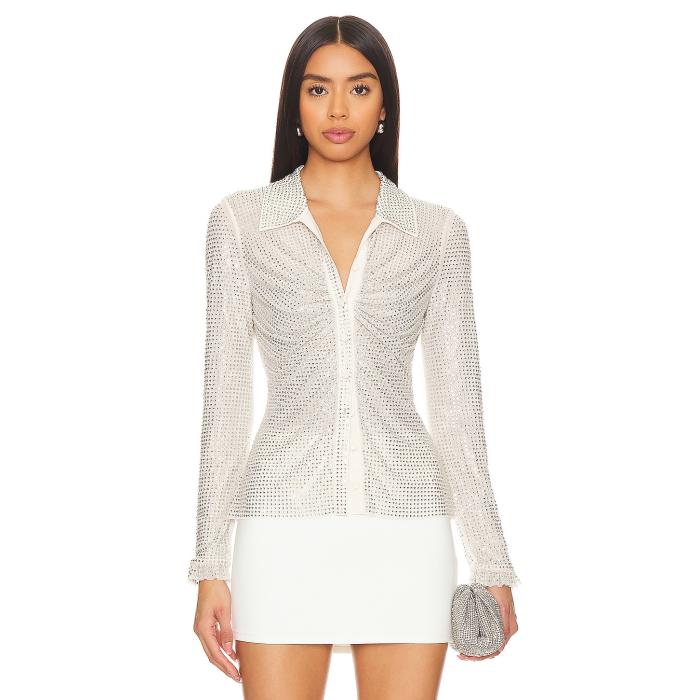 Self-Portrait 【 Rhinestone Mesh Top Women 】 レディースファッション トップス シャツ ブラウス レディース