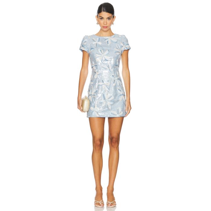 ߥ꡼ Milly  Rowen Floral Embroidered Mesh Sequins Dress Women  ɥ쥹 ...