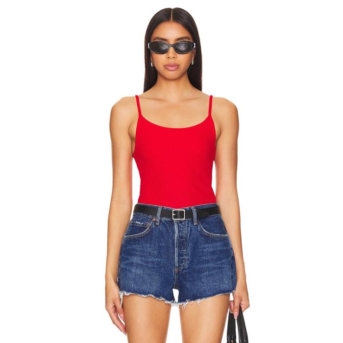 Donni. 【 Rib Spaghetti Tank Women Tomato 】 タンクトップ レディースファッション トップス タンク..