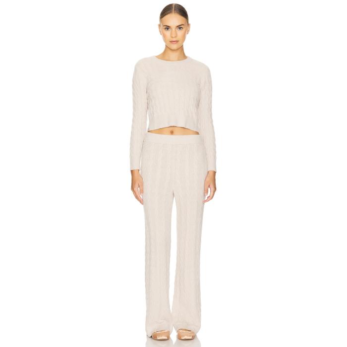 Barefoot Dreams 【 X Revolve Cozychic Lite Cable Pullover & Pant Set Women 】 ライト パンツ レディースファッション オールインワン サロペット レディース