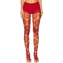 Nastyamasha 【 Floral Crochet Leggings Women 】 レギンス・タイツ インナー 下着 ナイトウェア レディース 靴下 レ...