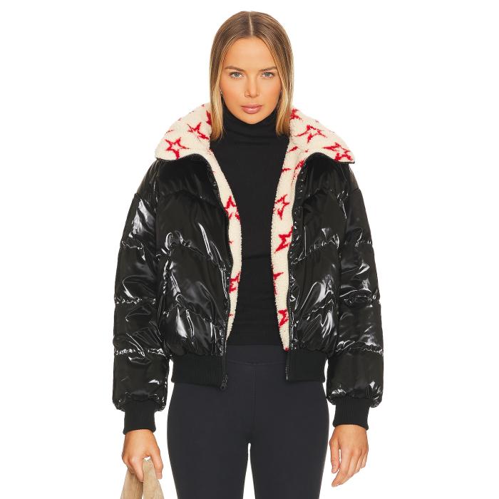 パーフェクト・モーメント Perfect Moment 【 Reversible Metallic Faux Shearling Jacket Women Black..
