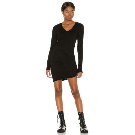 Monrow 【 Supersoft Long Sleeve Overlap Shirred Dress Women 】 Sleeve スリーブ ドレス レディースファッション ドレス レディース Monrow 【 Supersoft Long Sleeve Overlap Shirred Dress Women 】 Sleeve スリーブ ドレス レディースファッション ドレス レディース