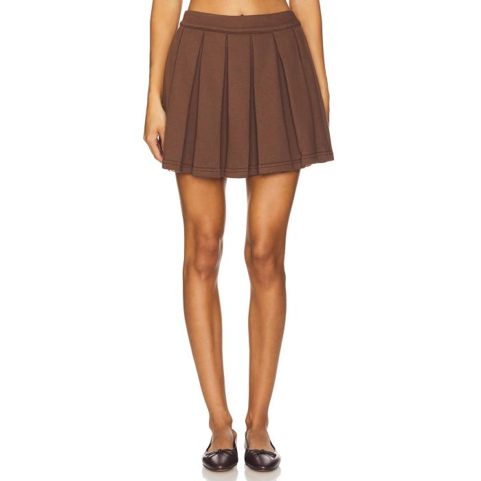 Nubyen 【 Madison Joy Mini Pleated Skirt Women Chocolate 】 レディースファッション ボトムス スカート レディース