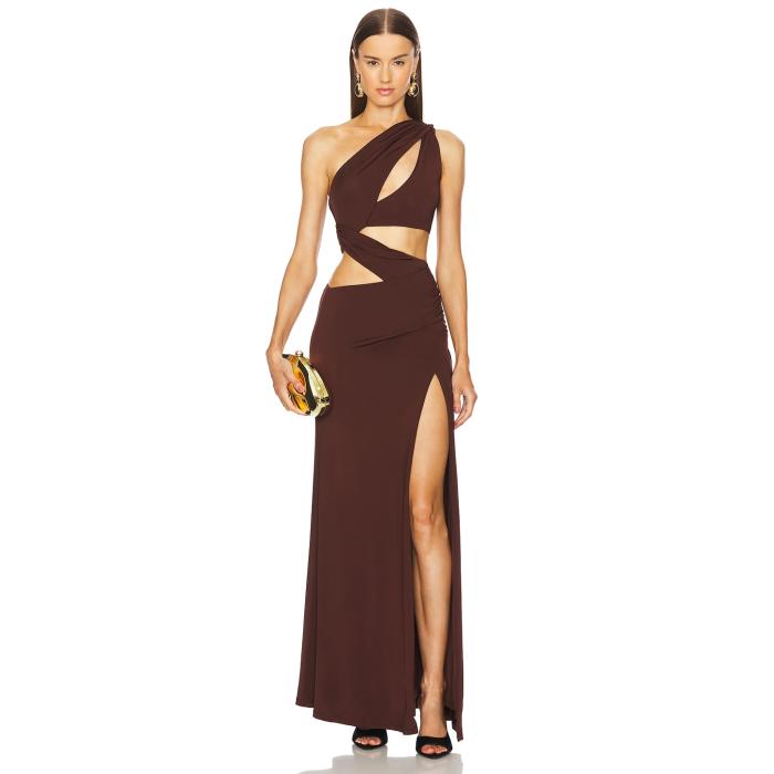 Michael Costello 【 X Revolve Dakoa Gown Women Chocolate Brown 】 レディースファッション ドレス ..