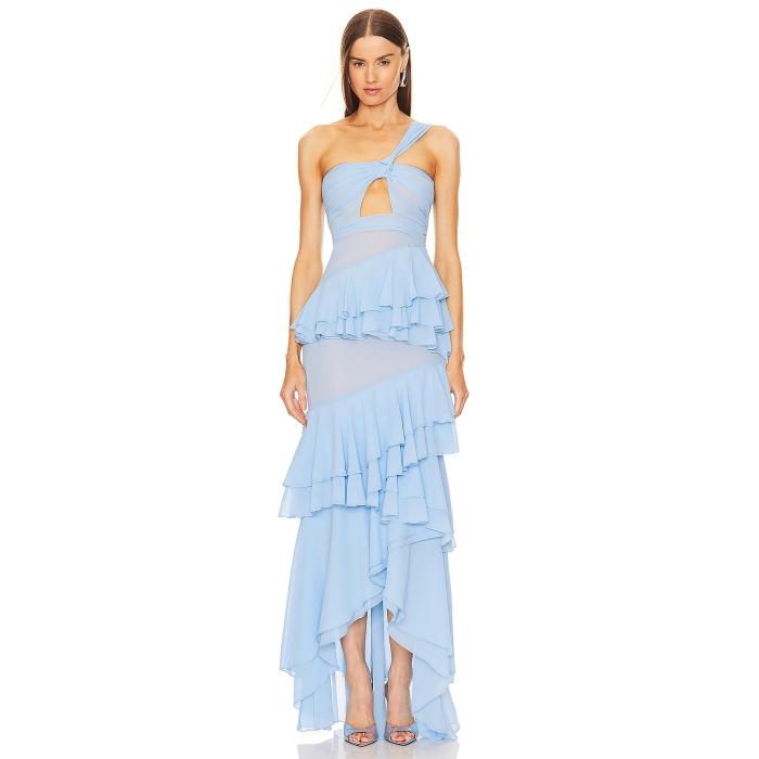 ブランド名Michael Costello商品名X Revolve Ariella Maxi DressカラーNULLX Revolve Ariella Maxi Dressは、洗練されたデザインと上質な素材が融合した、特別な日のためのマキシドレスです。Revolveの美意識が息づくこの一着は、着用する女性の魅力を最大限に引き出し、あらゆるシーンで主役級の輝きを放ちます。優雅なシルエットと細部に宿るこだわりが、単なるファッションアイテムを超えた、感動的な体験をお届けします。 ■ 商品説明：X Revolve Ariella Maxi Dressの魅力 X Revolve Ariella Maxi Dressは、優雅で洗練されたマキシ丈のドレスです。流れるようなドレープと、どのような体型にも美しくフィットする計算されたシルエットが最大の魅力。上質な素材を使用しており、肌に心地よく、一日中快適な着心地を提供します。軽量でありながらも、歩くたびに優雅な揺れを演出し、周囲の視線を引きつけます。 デザインは、デコルテを美しく見せるネックライン、腕をすらりと長く見せる袖のデザイン、そして女性らしい曲線※画像はイメージです