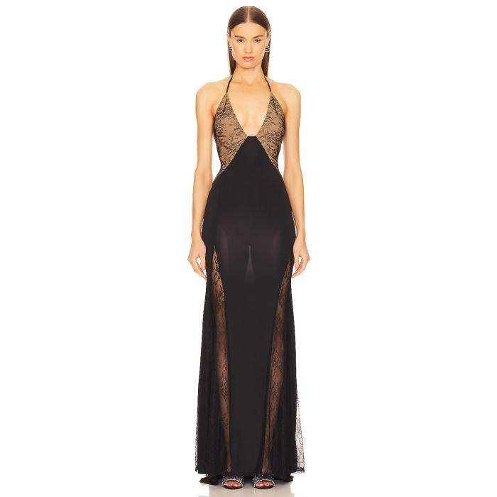 Michael Costello 【 X Revolve Claudette Gown Women Black 】 レディースファッション ドレス レディース 黒色 ブラックのサムネイル
