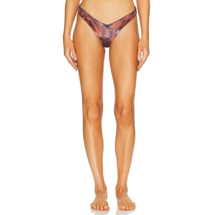 Weworewhat 【 Velvet Patchwork Bikini Bottom Women 】 ズボン ボトムス レディースファッション 水着 レディース