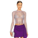 フルールドゥマル Fleur Du Mal 【 Rhinestone Fishnet Top Women 】 レディースファッション トップス その他 レディース(4)