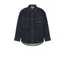 パームエンジェルス Palm Angels 【 Logo Wash Denim Shirt Men 】 ロゴ デニム メンズファッション トップス カジュアルシャツ メンズ(4)