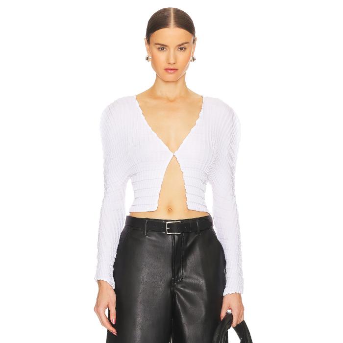 Sid Neigum 【 Cropped Knife X Box Pleated Cardigan Women 】 ボックス カーディガン レディースファッション トップス カーディガン ボレロ レディース