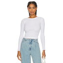 Enza Costa 【 Scalloped Long Sleeve Crew Women 】 Sleeve スリーブ クルー レディースファッション トップス Tシャツ カットソー レディース(4)