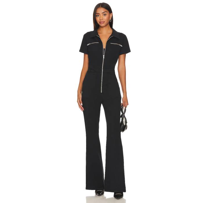 Pistola 【 Martina Short Sleeve Flare Jumpsuit Women 】 Sleeve スリーブ ジャンプスーツ レディースファッション オールインワン サロペット レディース
