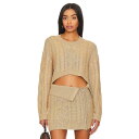 Camila Coelho 【 Carmen Cropped Cable Crew Women 】 クルー レディースファッション トップス ニット セーター ...