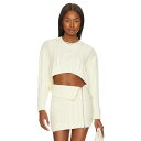 Camila Coelho 【 Carmen Cropped Cable Crew Women 】 クルー レディースファッション トップス ニット セーター ...