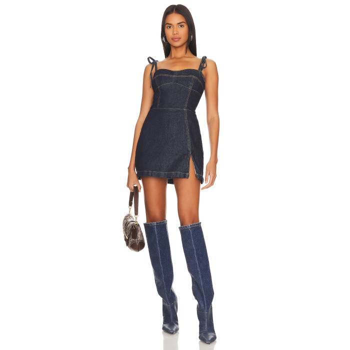 アマンダアプリチャード Amanda Uprichard 【 Taylor Denim Skort Romper Women 】 デニム ロンパース レディースファッション オールインワン サロペット レディース