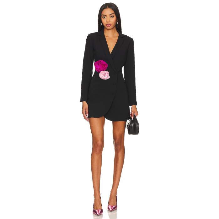 アマンダアプリチャード Amanda Uprichard 【 X Revolve Parnell With Silk Flowers Blazer Mini Dress Women 】 ブレイザー ドレス レディースファッション ドレス レディース