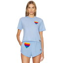 Aviator Nation 【 Rainbow Heart Stitch Boyfriend T-Shirt Women 】 虹色 レインボー Tシャツ レディースファッション トップス その他 レディース
