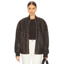 Grlfrnd 【 Distressed Leather Oversized Bomber Women 】 レザー レディースファッション コート ジャケット ...