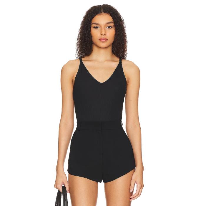 スパンクス Spanx 【 Ribbed Deep V Neck Bodysuit Women 】 ディープ ボディースーツ レディースファッション トップス その他 レディース