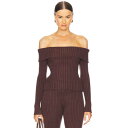 Guizio 【 Thalia Rib Off The Shoulder Sweater Women 】 トレーナー レディースファッション トップス ニット セーター セーター レディース(4)
