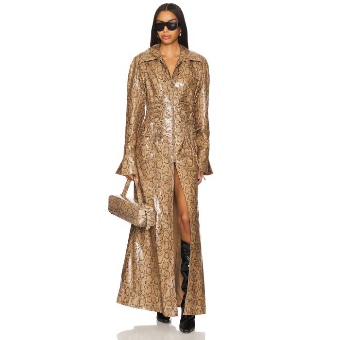 Kim Shui 【 Python Trench Coat Women 】 レディースファッション コート ジャケット レディース