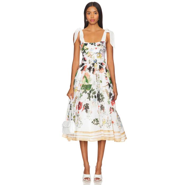 アリスアンドオリビア Alice + Olivia 【 Haven Flared Midi Dress Women 】 ヘイブン ドレス レディースファッション ドレス レディースのサムネイル