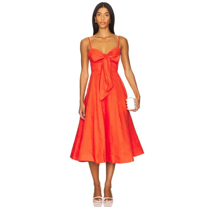 ジマーマン Zimmermann 【 Crush Tie Front Midi Dress Women 】 ネクタイ ドレス レディースファッション ドレス レディース