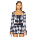 フルールドゥマル Fleur Du Mal 【 Houndstooth Cropped Cardigan Women 】 カーディガン レディースファッション ...
