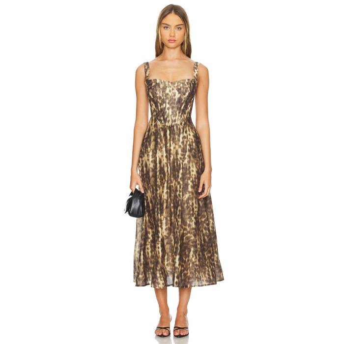バルドット Bardot 【 Lilah Corset Dress Women Leopard 】 ドレス レディース ヒョウ柄 レオパード