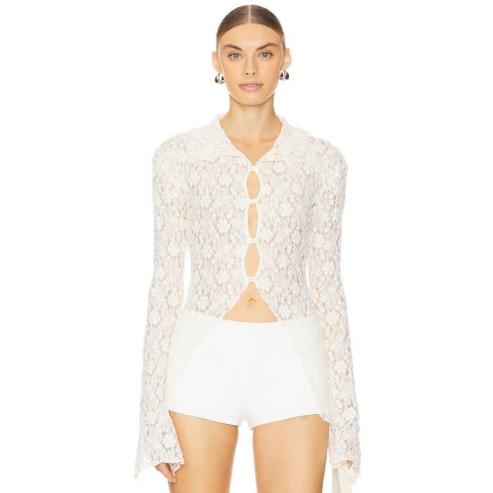 Yuhan Wang 【 Lace Buttoned Blouse Women 】 レディースファッション トップス その他 レディース