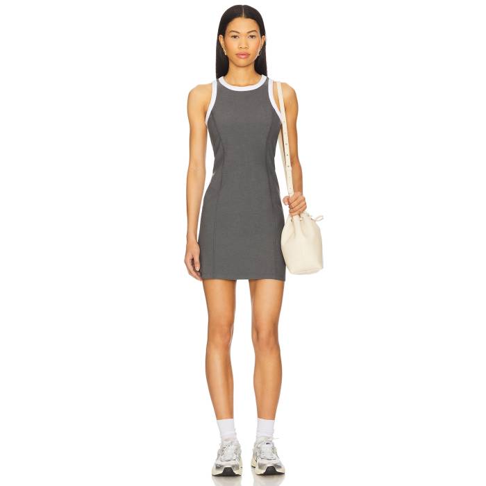 ビヨンドヨガ Beyond Yoga 【 Spacedye Outlines Dress Women True Gray Heather & Cloud White 】 ドレス レディースファッション ドレス レディース gray 灰色・グレー・グレイ heather ヘザー 白色 ホワイト