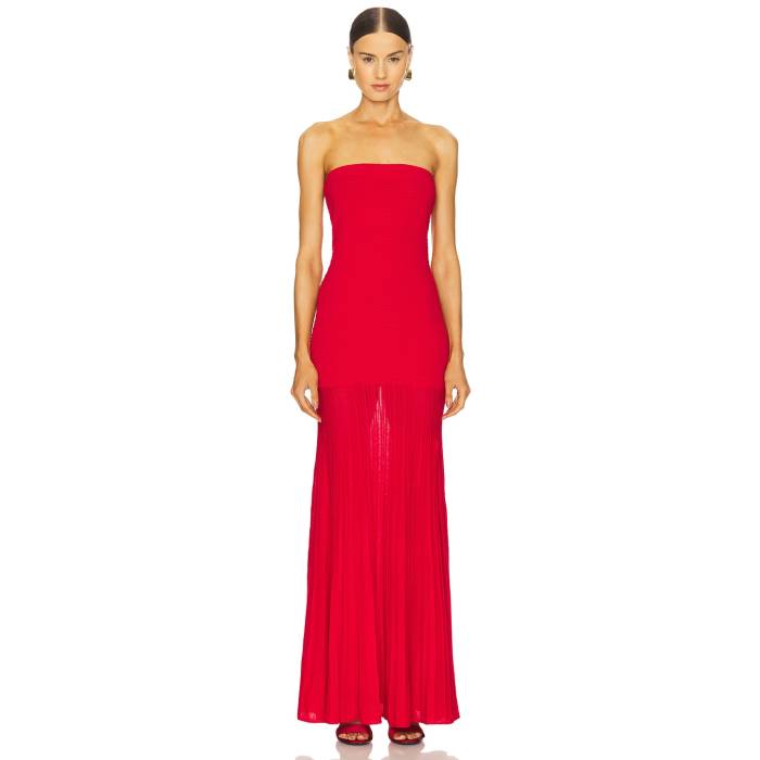 Line & Dot 【 Arlo Tube Dress Women Cherry Red 】 ドレス レディースファッション ドレス レディース Red 赤・レッド