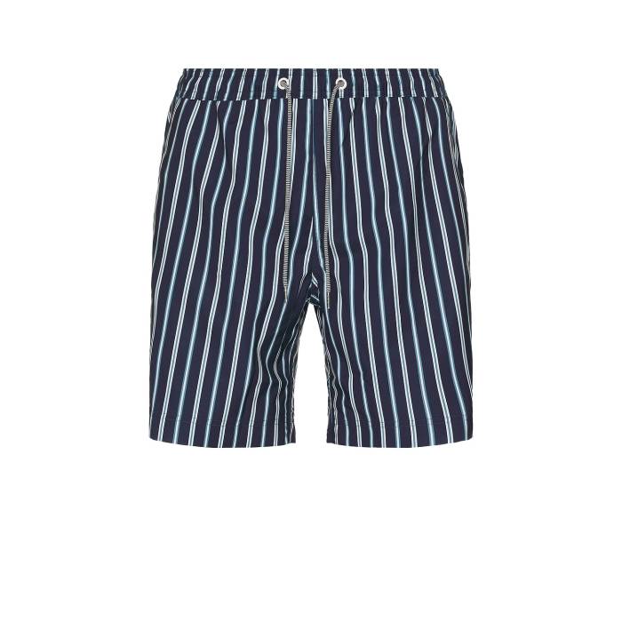 Far Afield 【 Graphic Swim Shorts Men Navy Iris Helio Stripe 】 グラフィック ショーツ メンズファ..