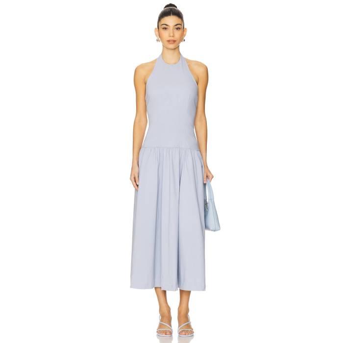 Weworewhat 【 Halter Corset Midi Dress Women Powder Blue 】 ドレス レディースファッション ドレス..