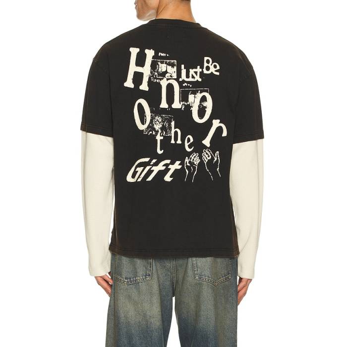 樂天商城 - Honor The Gift 【 Just Be Longsleeve Tee Men Black 】 ロングスリーブ・長袖 Tシャツ メンズ 黒色 ブラック