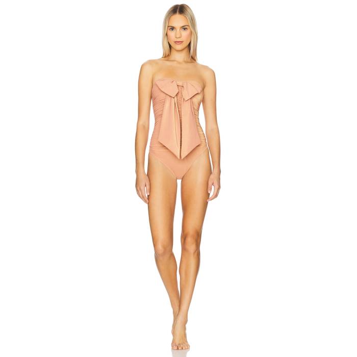 ジマーマン Zimmermann 【 Coco Metallic Drape Bow One Piece Swimsuit Women Shell Pink 】 水着 レディース shell シェル pink ピンク