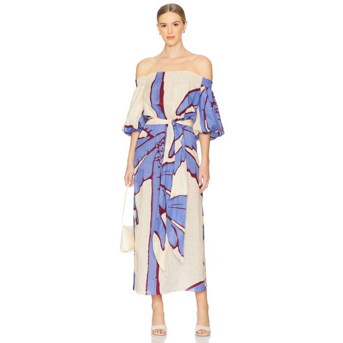 Johanna Ortiz 【 Harbor Hues Maxi Dress Women Swim Salty Palms Ecru & Blue & Red 】 ドレス レディースファッション ドレス レディース 青色 ブルー Red 赤・レッド