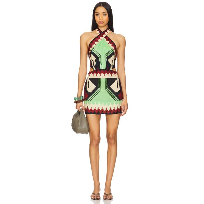 Johanna Ortiz 【 Tide Strength Mini Dress Women Swim Ayahuasca Green, Black Paprika, & Ecru 】 ..